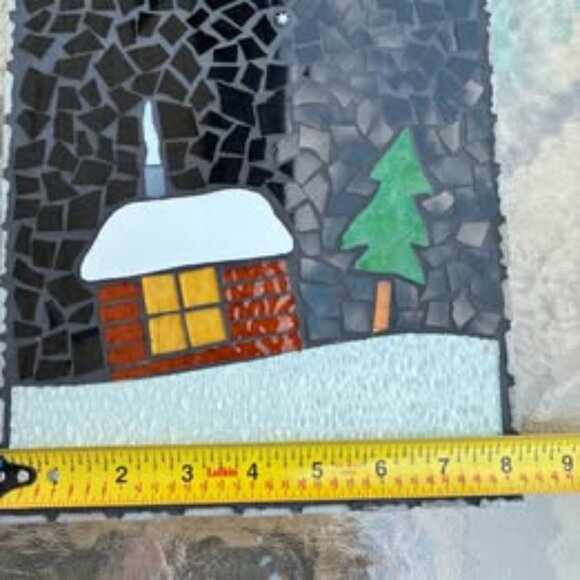 Handmade Winter Tile Mosiac Scene Wall Hanging - Picture 10 of 11